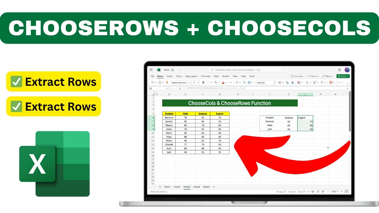 Excel CHOOSECOLS & CHOOSEROWS Function | Learn to Extract Specific Rows ...