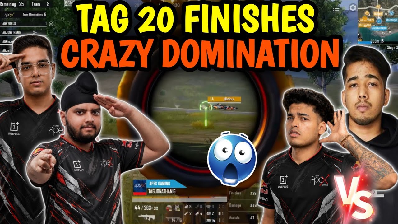TAG Crazy 20 Finishes Domination💀🔥 Destroyed Whole Lobby🥶🔝 Jonathan Vs ...
