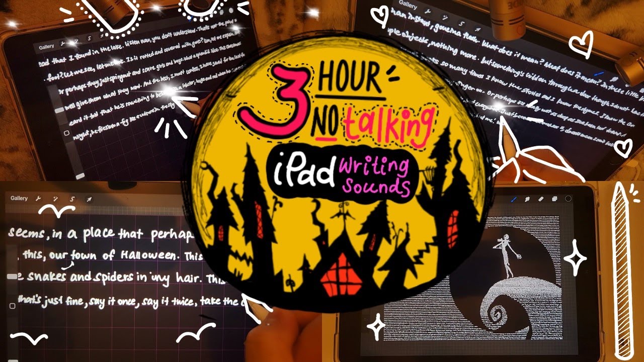 ASMR Fall Asleep in 3 HOURS Tingly iPad Writing Sounds 🖊😴| Nightmare Before Christmas: all dialogue