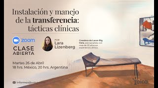 CLASE ABIERTA: 'Instalación y manejo de transferencia: Tácticas clínicas' por Lara Lizenberg
