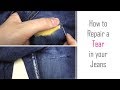 How to: Repair a Tear in Jeans  Hand Sew a Repair in Clothing  Easy Tutorial for Beginners