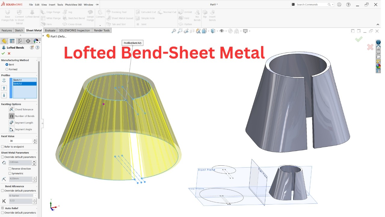 SolidWorks Lofted Bend Feature | Step by Step Guide - YouTube
