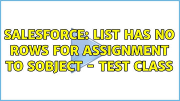Salesforce: List has no rows for assignment to SObject - Test Class