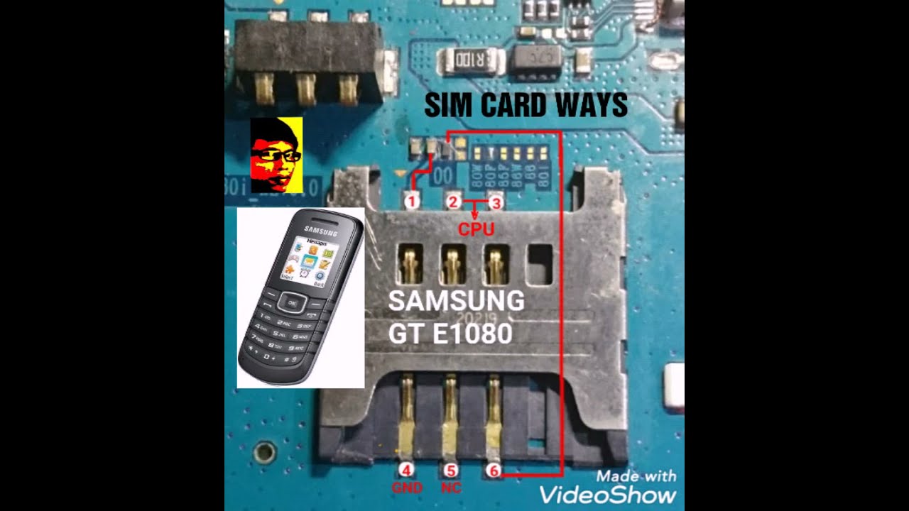 Samsung GT E1080 Sim Card Ways YouTube