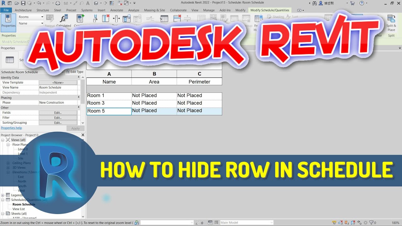 Revit How To Hide Row In Schedule Tutorial YouTube