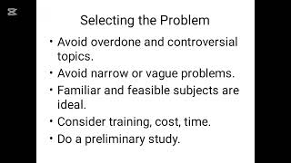 RESEARCH PROCESS PART ONE