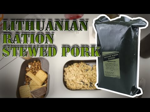 LITHUANIAN RATION MENU NO. 9 STEWED PORK WITH GROATS || MRE TASTE TEST