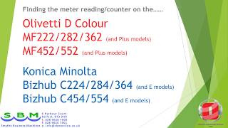 How To Find The Counter - Olivetti D Colour Mf222452 Series Konica Minolta Bizhub C224454 Series