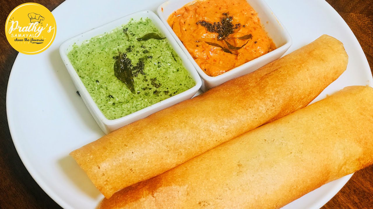 godhumai Dosa with Kara chutney /Crispy Wheat Dosa recipe in Tamil