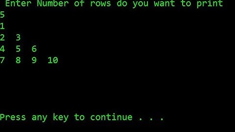 C++ Programs To Print Triangle Floyd