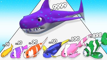 Fish Evolution Merge - Level Up Fish Max Level ASMR Satisfying Gameplay Part 1