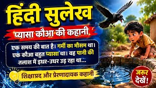 प्यासा कौआ की कहानी | हिंदी सुलेख | Hindi Sulekh Writing | Moral Story | Ek Page Sulekh 