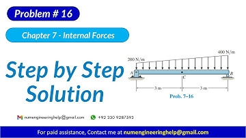 *7–16. Determine the internal normal force, shear force, and moment#statics