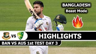 BAN vs AUS 1st Test Match Highlights 2026 Day 3 | Bangladesh vs Australia