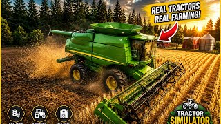 Harvesting Wheat With a Powerful Combine Harvester! | Tractor Simulator Farming screenshot 2