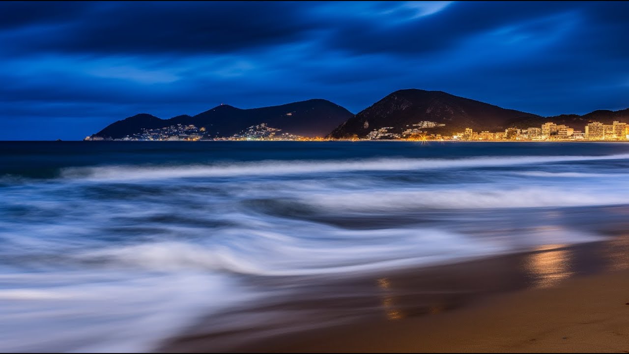 Peaceful Ocean Energy from Waves Crashing at Midnight