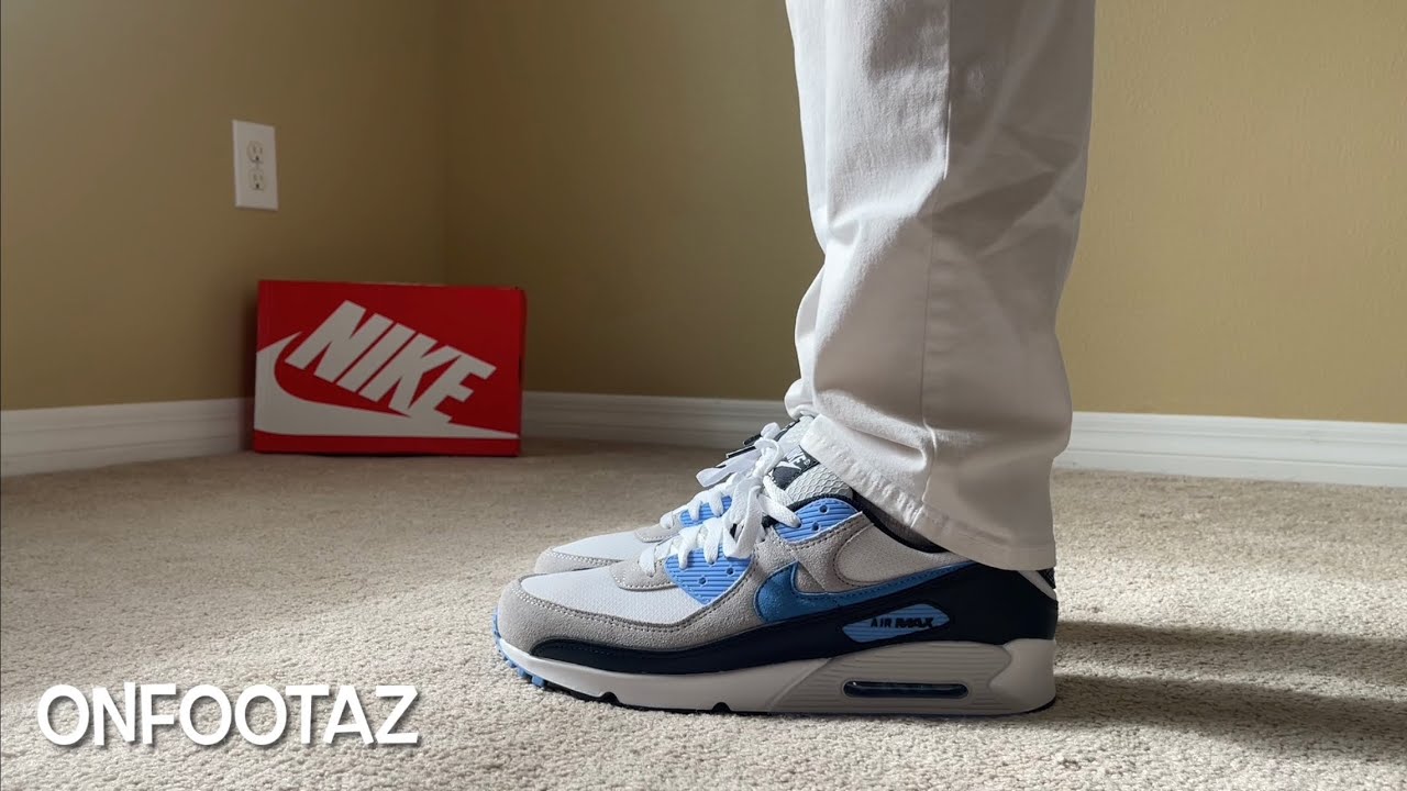 THESE ARE COLD! 🥶 NIKE AIR MAX 90 WHITE UNIVERSITY BLUE Review