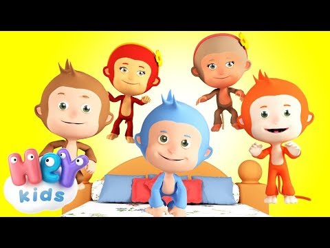 Beş Küçük Maymun Yatakta Zıplamış 🙈 Çocuk Şarkıları | HeyKids