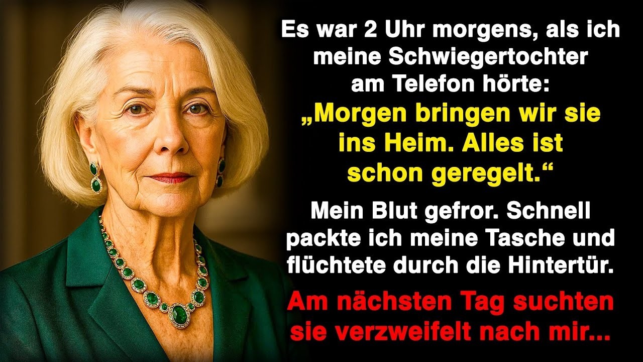 Nachdem ich den Plan seiner Frau gehört hatte, floh ich in der Nacht aus dem Haus meines Sohnes…