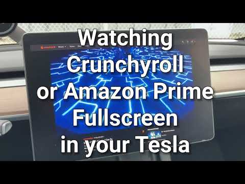 How to Watch Crunchyroll or Prime on Tesla Fullscreen 2024| @mikelikes_It