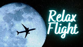 Vuelo en avión de noche, con sonido real para relajarse y dormir.
