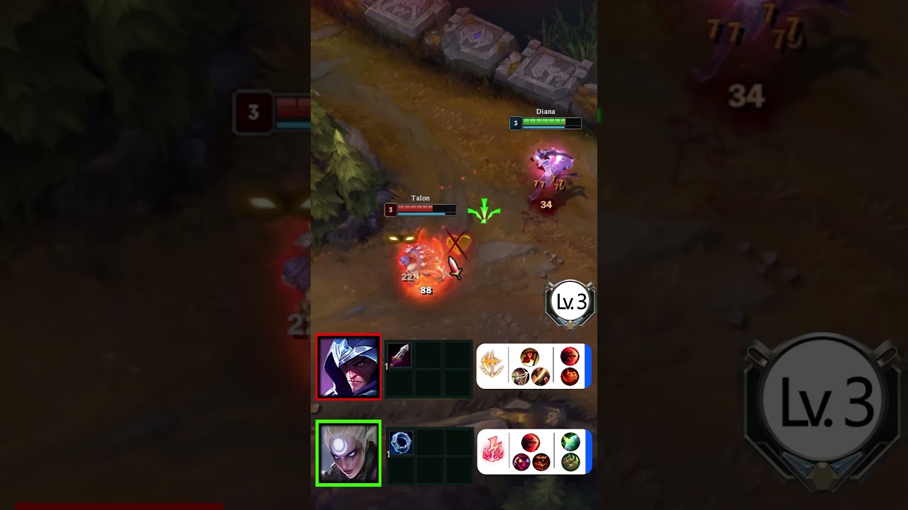 Diana vs Talon LEVEL 3 1v1 Duel! 🌙⚔️ Quick Combos & Burst – Who Comes Out On Top?  
