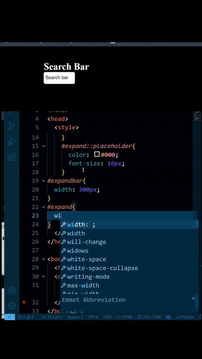 Create an Expandable Search Bar Using HTML & CSS 🔍 | Web Development ...