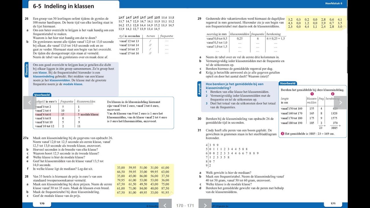 Moderne wiskunde VWO-2 H6-5 Indeling in klassen editie 10 - YouTube