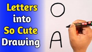 How to Turn Letters into Drawing So Cute Teddy Bear | How to Draw Teddy Bear in Easy Way | Easy Art