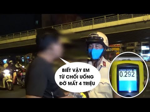 Video Dân nhậu choáng váng vì uống 2 lon bia bị CSGT Hàng... - youtube