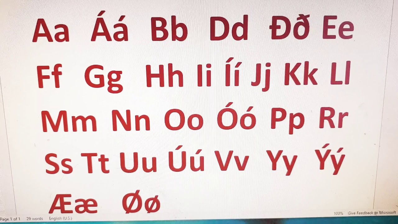 Faroese Alphabet