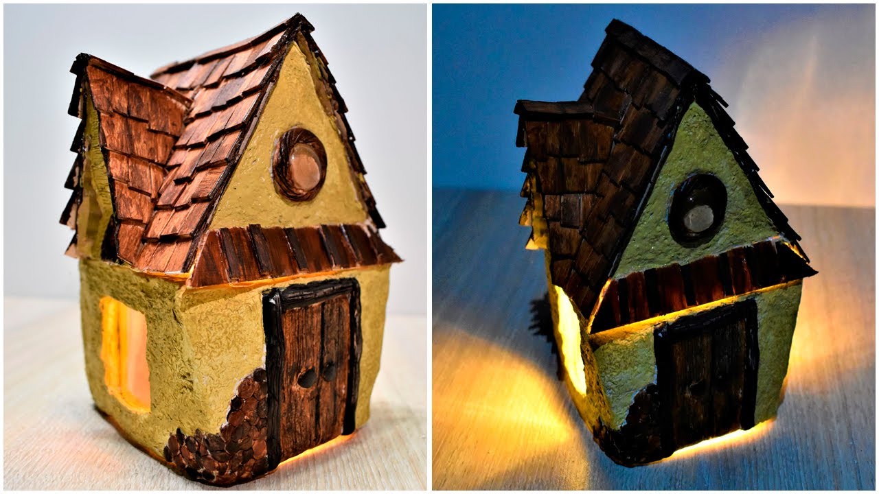 DIY Fairy House Night Lamp using Jar