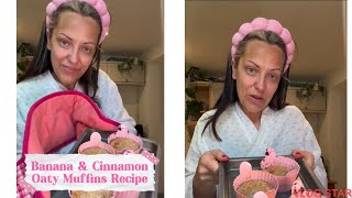 Banana & cinnamon oaty muffins recipe video 