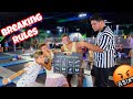 BREAKING ALL THE RULES AT A TRAMPOLINE PARK!!