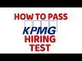 How to Pass KPMG IQ and Aptitude Hiring Test