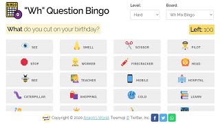 Wh Question Bingo | AuK Games | Web App | Educational | Kids | Tablet & Laptop Games screenshot 4