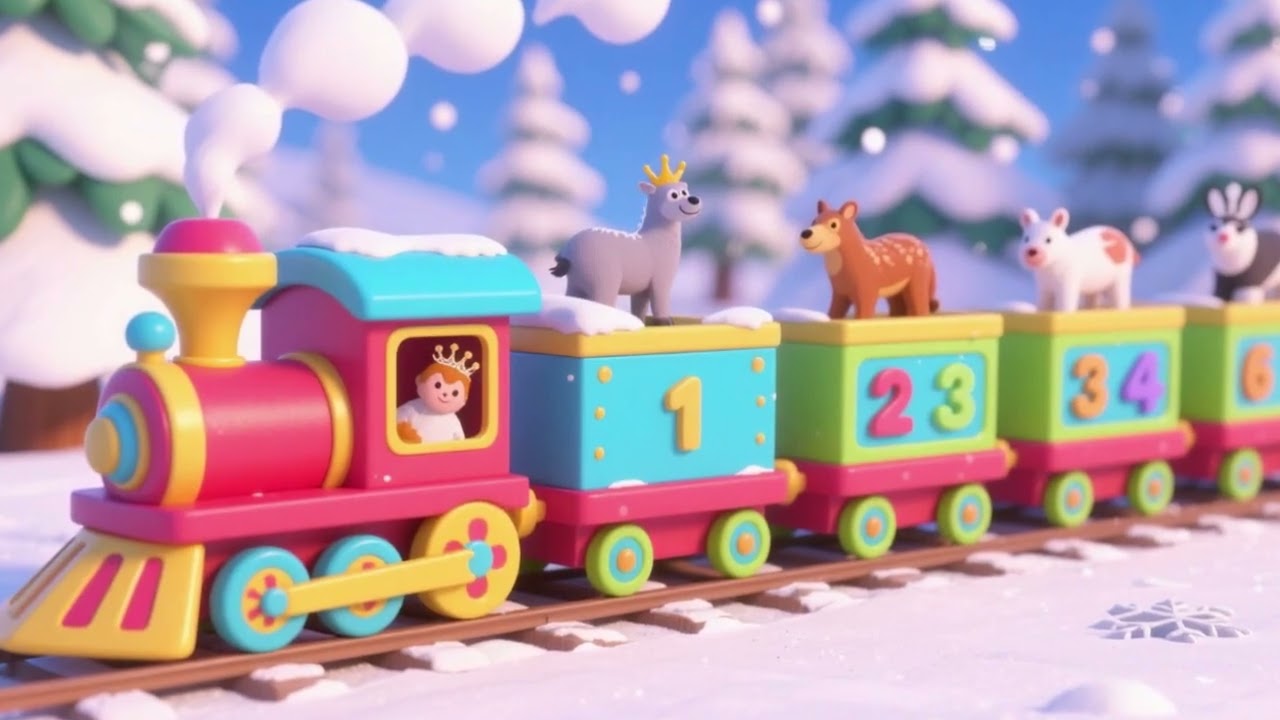 «Посчитайте животных 2 🚂❄️ | Еще больше веселья с поездом Эльзы для детей!»