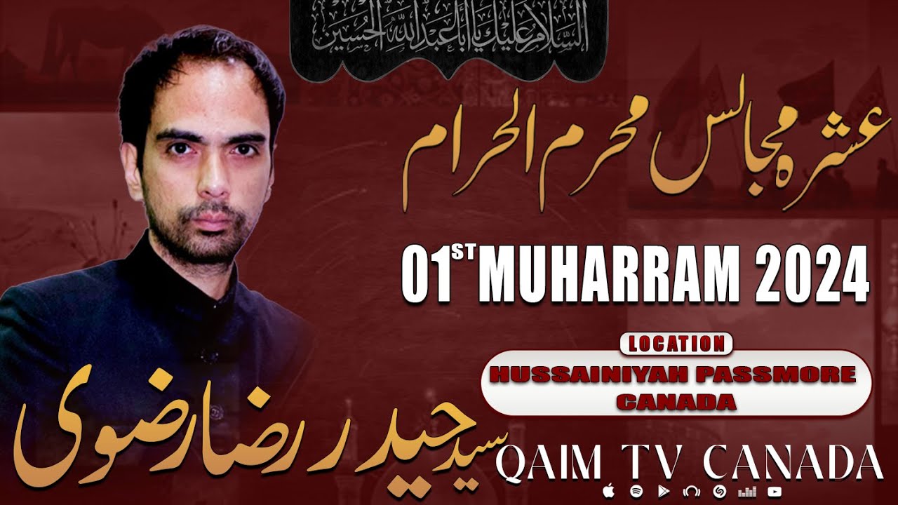 Hyder Raza 🔴Live | 01st Majlis e Aza | Moulana Hyder Raza Razvi | Hussainiyah ...