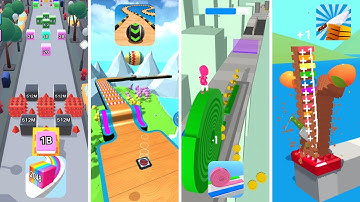 Satisfying Games Compilation! - (Jelly Run 2048, Slice It All!, Layers Roll & Sky Rolling Ball 3D)