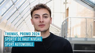 Thomas, Promo 2024, Parcours Sportif De Haut Niveau Pilote En Sport Automobile