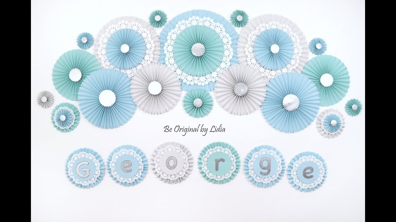 How to Make Paper Rosette Flowers || DIY PAPER ROSETTES || BABY SHOWER DECORATIONS || PARTY DECOR