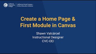 Create a home page & first module in canvas