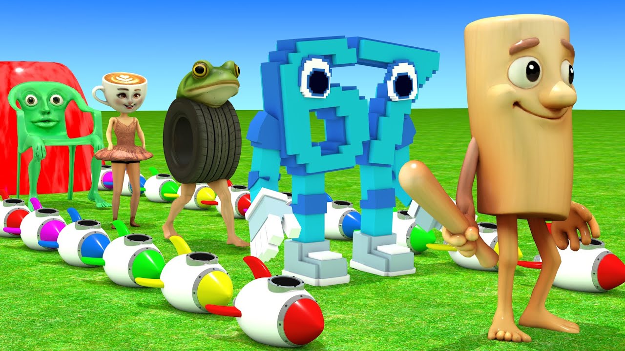 Long Slide Game with Cow Elephant Gorilla Hippopotamus Tiger 3d Animal Game Funny 3d Animals