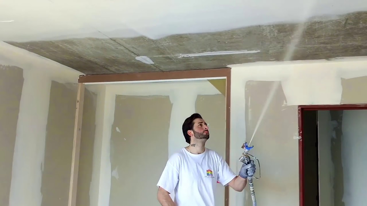 MASSA CORRIDA NA LAJE COM AIRLESS E BEROXPERT