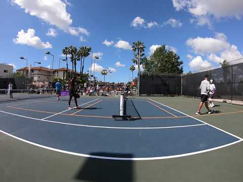 2020 Pickleball Cal Open Day3 Mens Doubles DJ BF Young Dave Velardo Unicorn Rafa Hewett Game2