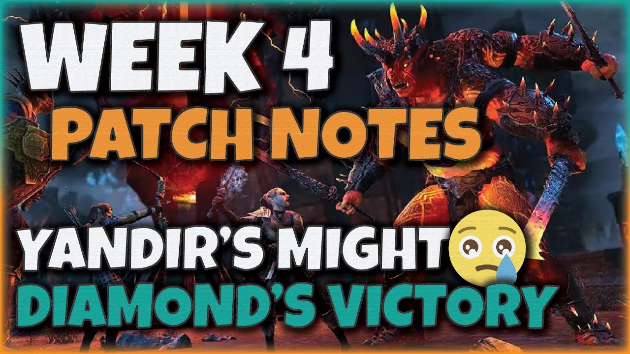 PTS Patch Notes Week 4 - Nightblade Buffs & Diamond's Victory Stealth Nerf?