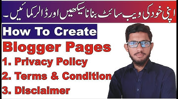 Blogger Tutorial For Beginners in Urdu | How To Create Pages in Blogger in Urdu