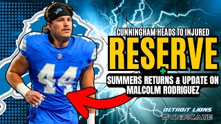 Detroit Lions Place LB Zach Cunningham On IR, Ty Summers RETURNS!