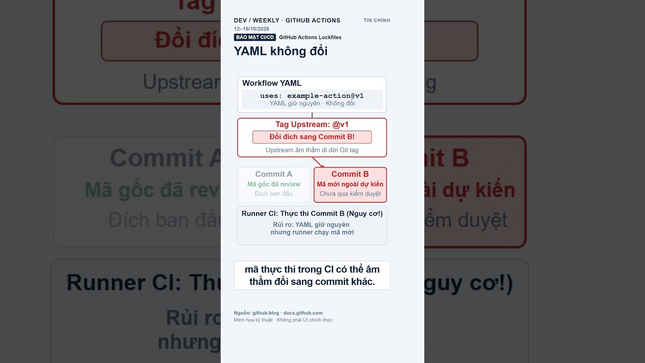 YAML không đổi, vì sao mã CI vẫn đổi? | GitHub Actions #Shorts - YouTube