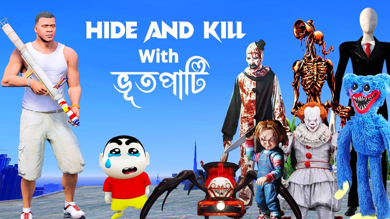 GTA 5 Bangla - Franklin Playing HIDE AND KILL with Ghosts - GTA V